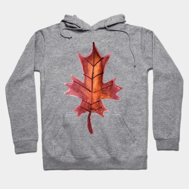 Watercolor Brown Leaf Hoodie by saradaboru